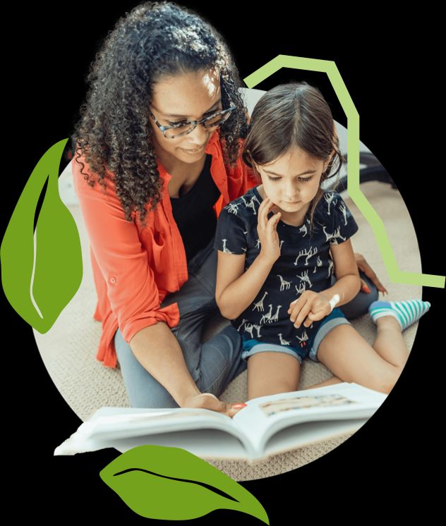 A parent and child reading