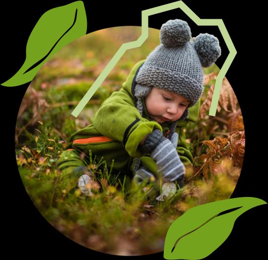 Child playing in the countryside